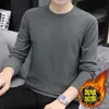 Camiseta de Manga Larga con Cuello Mock de Terciopelo Doble Cara para Hombre Adolescente, Forro Polar, Camiseta Base Engrosada, Ropa Interior, Cuello Medio, Ropa Interior Cálida