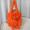 Bolso de Hombro Nuevo de Peluche, Lindo Bolso Cruzado de Nicho para Mujer, Bolso Tote de Muñeco Oso de Color Contrastante de Piel Sintética de Visón