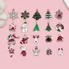 Colgantes de aleación navideños con goteo de aceite hombre de jengibre muñeco de nieve Papá Noel campana adornos de regalo accesorios para joyería DIY