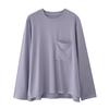 Ropa de casa para mujer de Modal Lenzing de 80 hilos para primavera y otoño, cuello redondo, color liso, holgada y cómoda, mangas largas que se pueden usar fuera