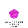 32 Rosas pentagonais de 2 pontas 8B01AA Ornamentos de flor Yao Ming são feitos à mão de poliéster de 6 mm com pequenas flores de 1 cm
