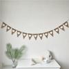 Banderín triangular de lino con planta verde eucalipto estilo ins adornos para boda al aire libre guirnalda diseño de pared de fondo para mesa de postres