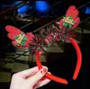 Diadema navideña transfronteriza Diadema con lazo de árbol de Navidad Pasador decorativo lindo Diadema de cuernos de alce Accesorios para el cabello al por mayor