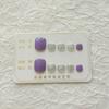 J-47 Parche para uñas postizas con efecto manicura, acabado en morado y plateado ahumado, sin polvo, para fototerapia