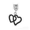 Colgante de Aleación Corazón Negro y Estrella DIY Zapato de Cristal Árbol de la Vida Encanto Pulsera DIY para Mujer Estrella de Cinco Puntas