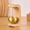 Enfeite de Sino de Vento de Madeira Sólida e Latão, Decoração Criativa para Mesa, Sino Lembrete de Entrada de Luxo Leve, Decoração de Casa Estilo Chinês Novo