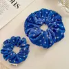 Goma para el pelo azul con diseño de flor de margarita azul estilo coreano para mujer, Cuerda para moño y cola de caballo, Personalizable