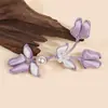 Fecho de Cheongsam em novo estilo chinês com flores de pérola e violeta, preenchido à mão com fio de cobre, fecho decorativo para traje Tang e Hanfu