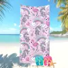 Toalla de Playa de Venta Caliente Transfronteriza para Vacaciones en la Costa, Toalla de Microfibra, Absorbente de Agua, Divertido Dibujo Animado de Unicornio, Toalla de Baño para Niños