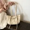 Bolso Tote con Lazo Estilo Coreano Bolso Cubo con Cordón de Cera de Abeja Bolso Pequeño para Hombro o Axila Bolso Cruzado de Moda Estilo Occidental