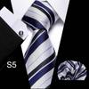 Corbata azul de tres piezas para hombre, corbata formal, suministro directo de fábrica, transfronterizo