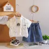 Conjunto Infantil Novo Estilo Coreano Camisa de Manga Curta e Shorts Conjunto de Duas Peças Estilo Praia Roupas de Bebê Comércio Exterior Roupas Infantis Atacado