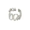 Diseño Nicho Coreano Joyería Minimalista de Plata Anillo de Plata de Ley S925 con Diseño Hueco de Gota de Agua Empalmada con Diseño Único y Estilo Versátil