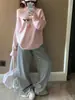 Sudadera Fina Asimétrica con Estampado de Letras y Hombro Descubierto para Mujer, Top Casual de Manga Larga Holgado Versátil a la Moda