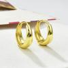 Aretes de mujer semicírculo brillante estilo coreano dulce fresco 12-14-16m personalidad simple anillo liso joyería para la oreja