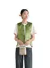 Chaleco Verde Song Jin Nuevo Chaleco Chino para Mujer 2025 Nuevo Primavera y Verano Estilo Nacional Chaleco Corto Top sin Mangas
