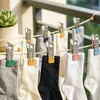 Pregadores de Roupa para Secar Roupas, Clipes Planos de Boca Larga Revestidos de Plástico, Pregadores de Edredom à Prova de Vento, Pregadores de Roupa de Metal Domésticos que Não Marcam