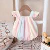 Roupas de Bebê Roupas de Verão Bolsa Roupas de Peido Menina Princesa Estilo Western Alça Triângulo Macacão de Escalada Sem Mangas Chapéu de Verão Camisa