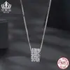 Cadena para Clavícula Aifulu Lucky Waist con Moissanita Plata de Ley S925 Chapada en Platino Collar Versátil Brillante para Mujer