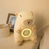 Nuevo despertador de peluche kappibala luz nocturna carga temperatura ambiente de dormitorio mesita de noche estudiante gestor de tiempo