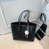 Bolsa Tote de Gran Capacidad, Diseño de Letras, Bolso para Mujer, Simple y Elegante para el Trabajo, Bolso de Hombro y de Mano a la Moda, Nuevo Modelo 2025 Bolso Cubo