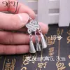 Joyería de Plata Miao Colgante de Plata Qian de Liangshan Campana de Sésamo DIY Hecho a Mano Accesorio de Pasador Estilo Antiguo Hanfu