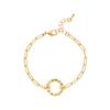 Collar Círculo Ajustable Marca Independiente Jiefeng con Colgante Redondo en Forma de Corazón, Pulsera Estilo Ins, Chapado en Oro y Conservación del Color