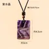 Colgante de cristal natural "Sin Preocupaciones", colgante cuadrado pulido de cristal amarillo y piedra en bruto de amatista, venta al por mayor de joyería de cristal