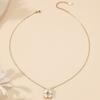 Collar de acero de titanio con forma de trébol de cuatro hojas para mujer, venta al por mayor, dulce y fresco, cadena de clavícula de acero inoxidable para dos piezas, oferta transfronteriza.