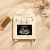 Marco de Fotos de Ultrasonido Modo B con Silueta de Mujer Embarazada de Madera Marco Reemplazable con Número de Semana Foto de Ultrasonido del Bebé Marco de Recuerdo de Embarazo