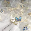 26 Novos Modelos de Anéis de Borboleta Azul Lápis Lazúli, Anel Aberto da Sorte Estilo Van Cleef Ouro V, Artesanato de Precisão CNC, Banhado a Ouro 18K, Conserva a Cor