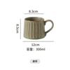 Taza de café con leche y té de la tarde de cerámica a rayas personalizada retro, taza de gres pintada a mano, taza y platillo de estilo nostálgico italiano