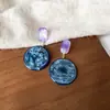 Pendientes Geométricos de Flor de Resina Transfronterizos Europeos y Americanos Otoplastias Maillard Otoño e Invierno Diseño Nicho de Gama Alta Joyería para Orejas Venta al por Mayor
