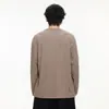Camiseta Masculina Manga Longa Gola Redonda 2026 Chegada Nova Outono Textura Cor Lisa Peso Pesado Retro Japonês Casual