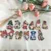 Produto Novo Transfronteiriço 24 Peças de Pingentes de Madeira de Gnomo de Natal, Enfeites de Pingente de Gnomo para Decoração de Árvore de Natal