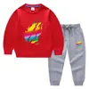 Nova coleção primavera e outono 2023 roupas infantis transfronteiriças suéter infantil calça conjunto de duas peças comércio exterior bebê algodão manga longa terno