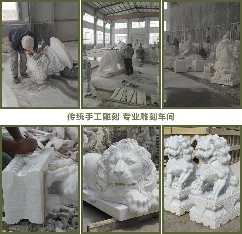 欧式石狮子，中式石狮子，工厂手工雕刻车间实景，雕刻细节.jp