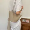 Bolsa de Balde Tecida Color Sólida Vintage Popular Portátil para Mulheres Novo Modelo 2026 Grande Capacidade para o Dia a Dia Bolsa de Ombro/Axila