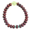 Pulsera de Sándalo de Arena Roja Natural con Cuentas de Ábaco Pulsera Creativa de Nuevo Estilo Chino Tendencia Nacional Joyería de Madera para Mano de Pareja Hombre y Mujer Cuentas de Buda