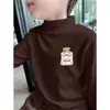 Y2283# Camisa de Respaldo de Cuello Semi-alto De Rong para Niños Ropa de Otoño Ropa Cálida Forrada de Polar Manga Larga Chaqueta Grande para Niños