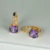 Pendientes de circonita cúbica morada de nueva ronda Cross-border Wish, modernos y versátiles, joyería al por mayor estilo europeo y americano