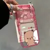 Adequado para Apple 18, 12 e outros modelos; capa de celular temática de casal com um design fofo de desenho animado; capa protetora de acrílico translúcido para iPhone 17