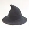 Sombrero de Bruja Puntiagudo de Halloween, Plegable, Estilo Hip-Hop, Suministro Transfronterizo Europeo y Americano, Sombrero de Mago de Gasa de Algodón Hip-Hop, Venta al por mayor del fabricante