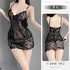 Pijama Sexy Puro Deseo, Lencería Erótica, Camisón de Tirantes Morado Transparente con Encaje, Conjunto de Tentación Uniforme Sin Quitar 8225