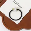 Diadema de Perlas de Gama Alta de Acetato Real con Abejita Retro Dulce Elástica Alta Goma Elástica para el Cabello Diadema para Moño de Mujer