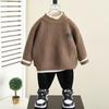 4338 Suéter de Invierno para Niños 2026 Estilo Nuevo Otoño e Invierno Infantil Conjunto de Dos Piezas Tejido Superior Ropa de Punto Gruesa para Bebé