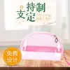 Bolsa de Mão Feminina à Prova d'Água Cor de Doce com Zíper para Dumpling Camada Dupla de PVC Mini Bolsa de Armazenamento para Cosméticos
