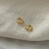 Mini pendientes coreanos Qian Duoduo con hebilla para mujer, de plata 925, con diseño de nicho, modernos pendientes de lujo ligeros de alta gama.