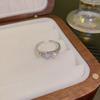 Anillo de apertura de diamante con lazo estilo ballet para mujer, diseño de nicho, anillo dietético ajustable, anillo cibernético único y famoso.