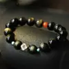 Pulseira de obsidiana dourada natural pulseira do zodíaco obsidiana Buda do nascimento pulseira de casal TikTok e-commerce entrega em uma peça